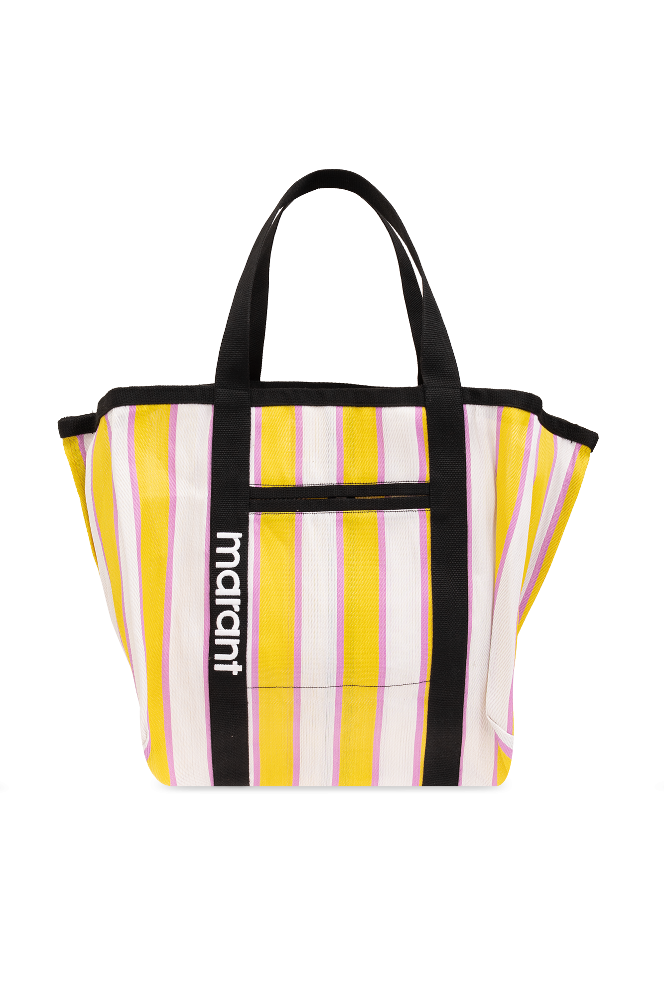 【ISABEL MARANT】NS GC DARWEN Stripe Logo Tote Bag Yellow Yellow 'Darwen' shopper bag Isabel Marant